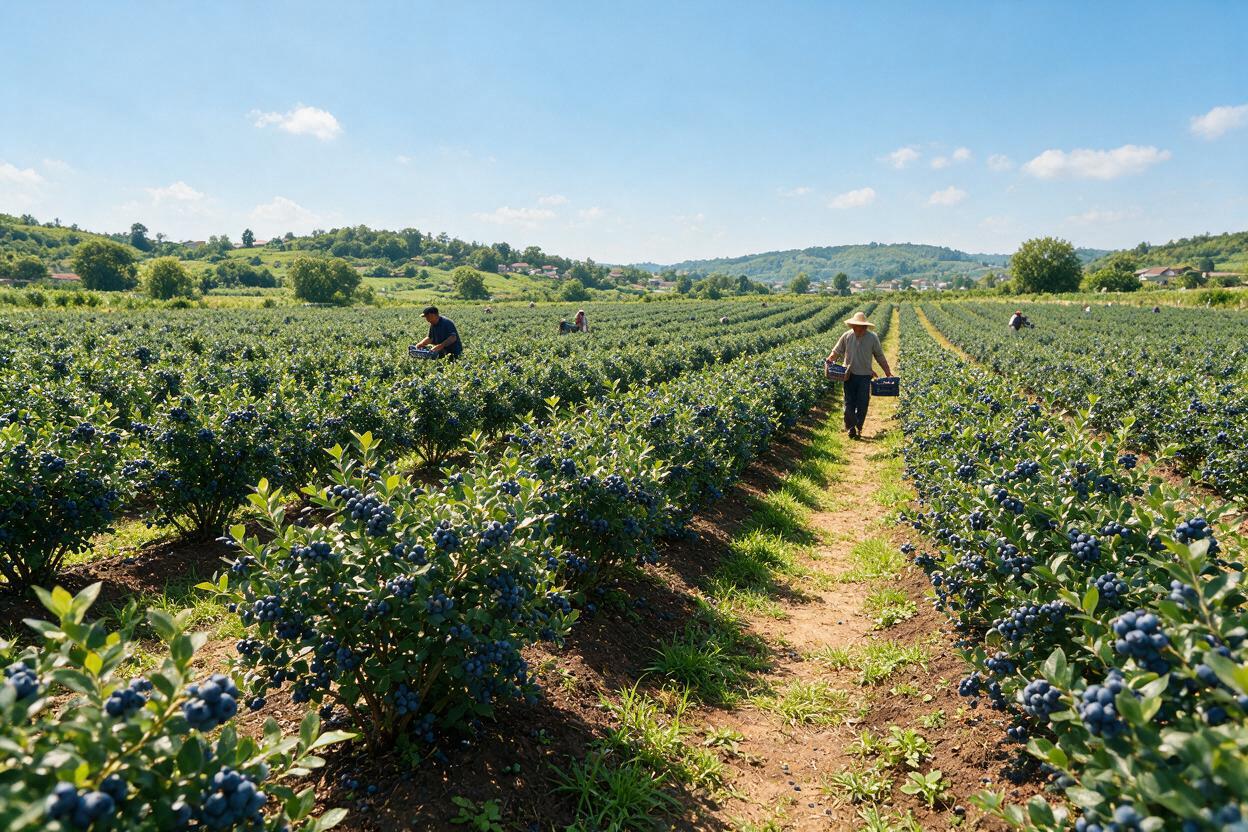 blueberry farm picking in China