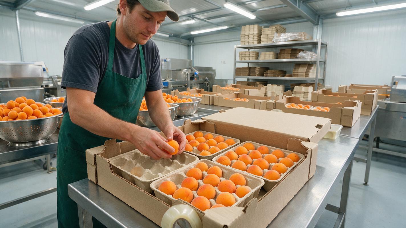 apricot export packing in trays
