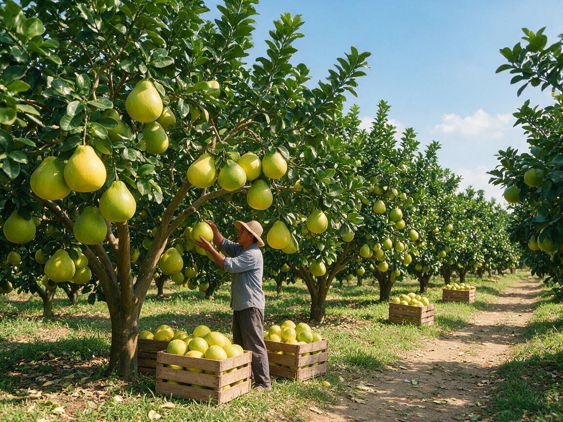 pomelo orchard harvest in China
