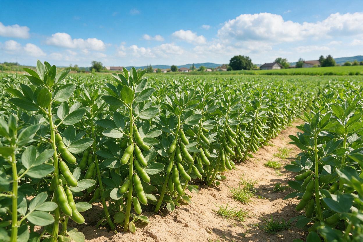 fava bean field in China