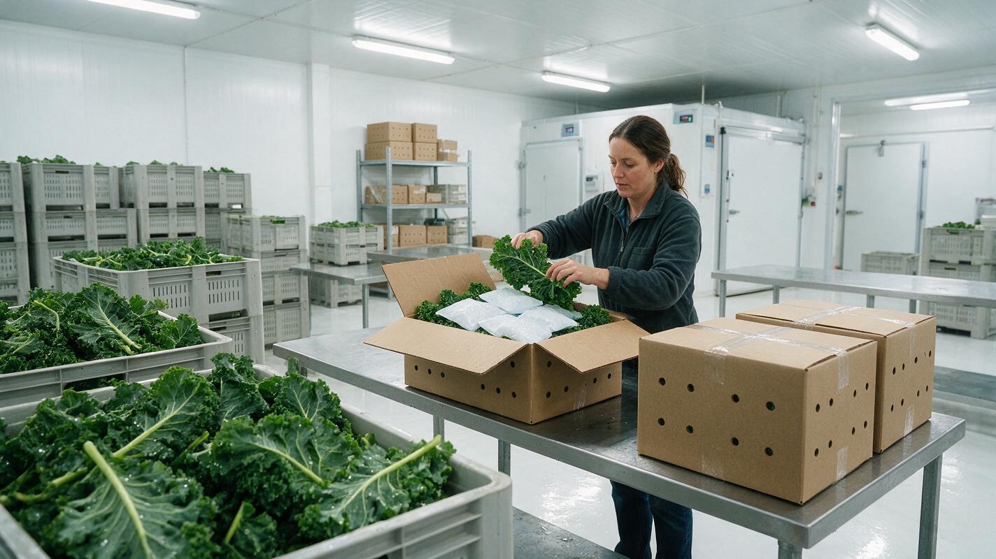 Kale packed for export