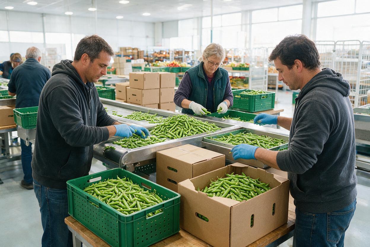 Green beans packed for export