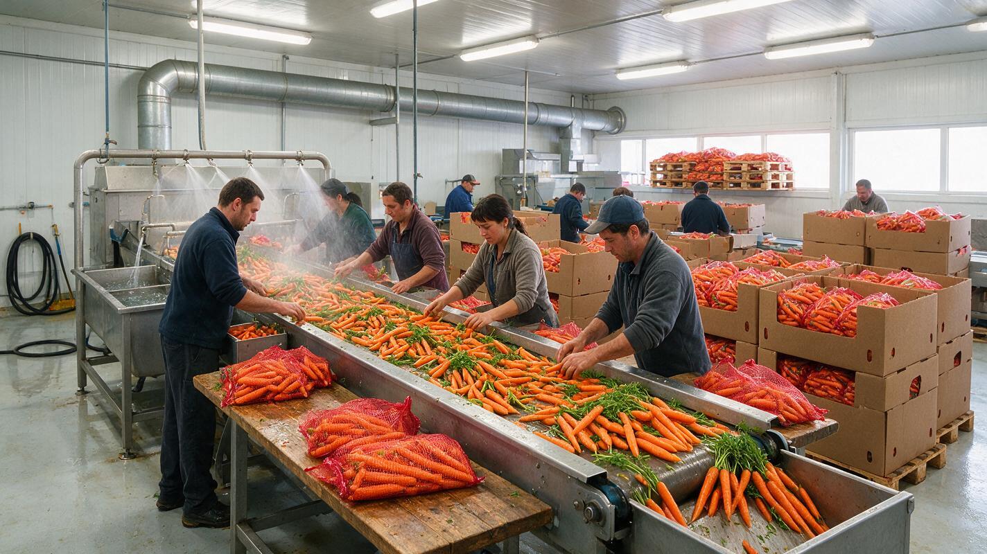 Carrot field to export packing