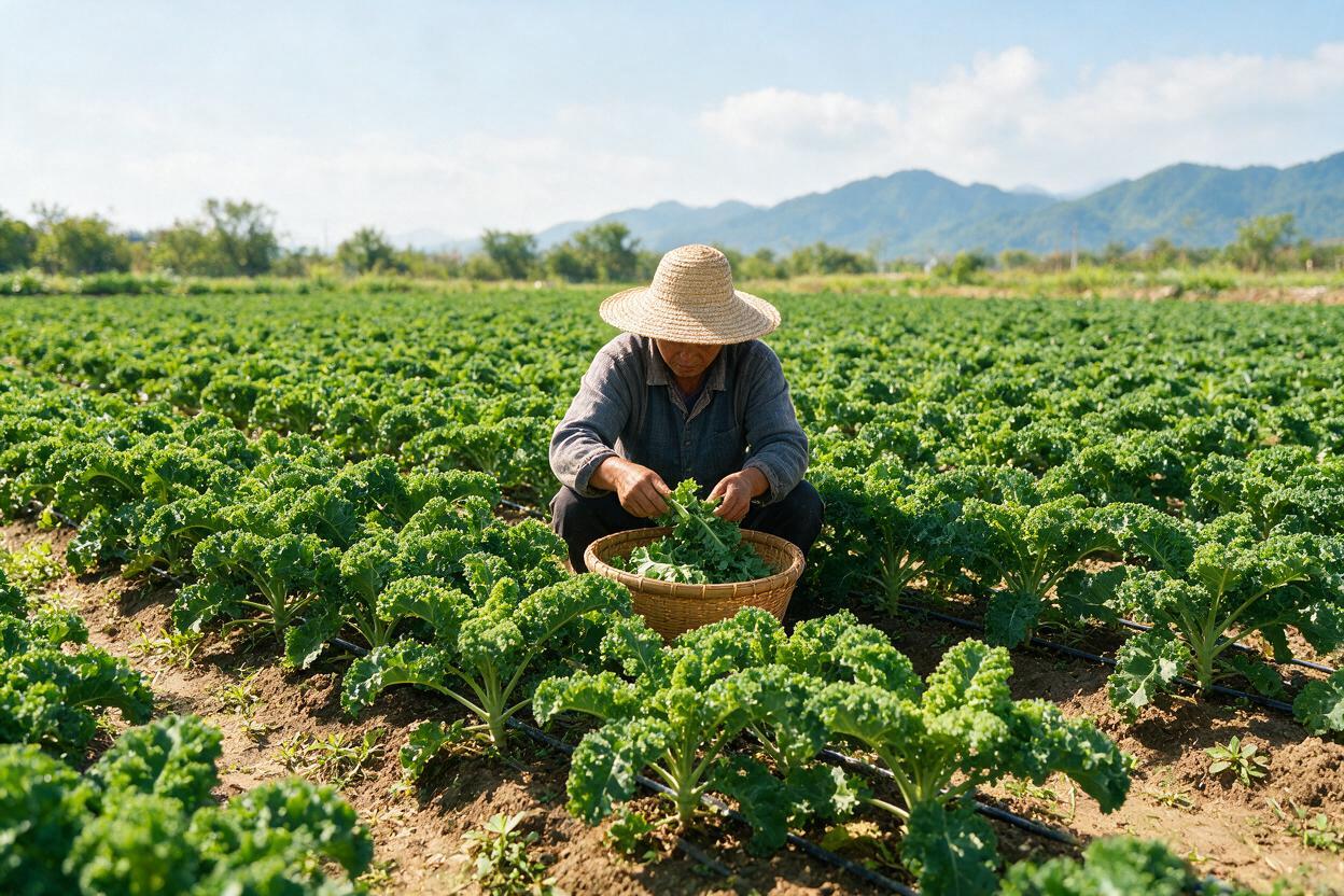 Kale plantation field