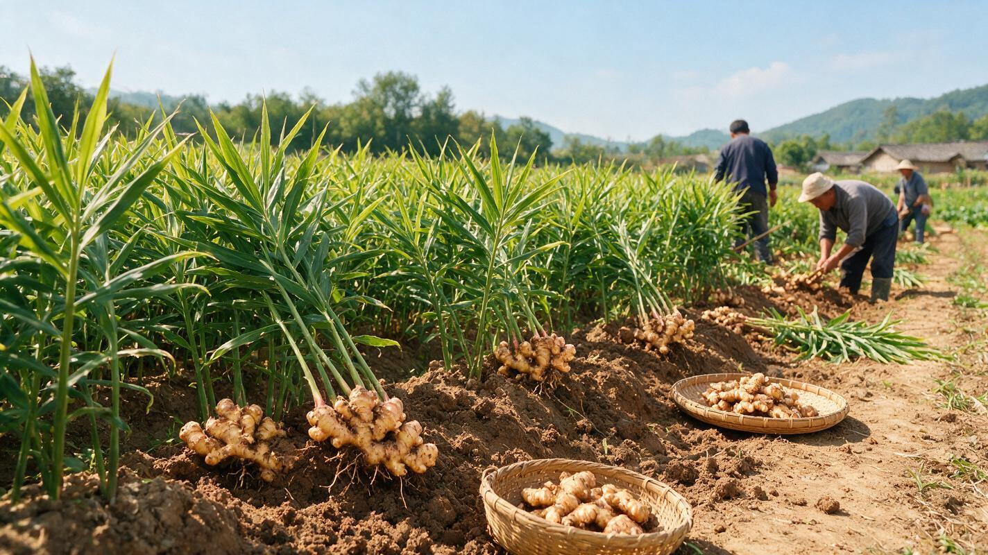 Ginger field harvest