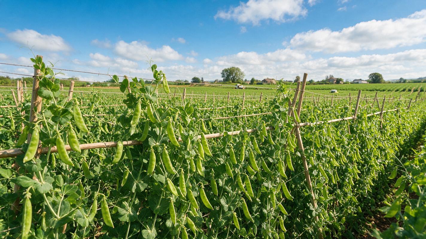 snow peas grading farm in China