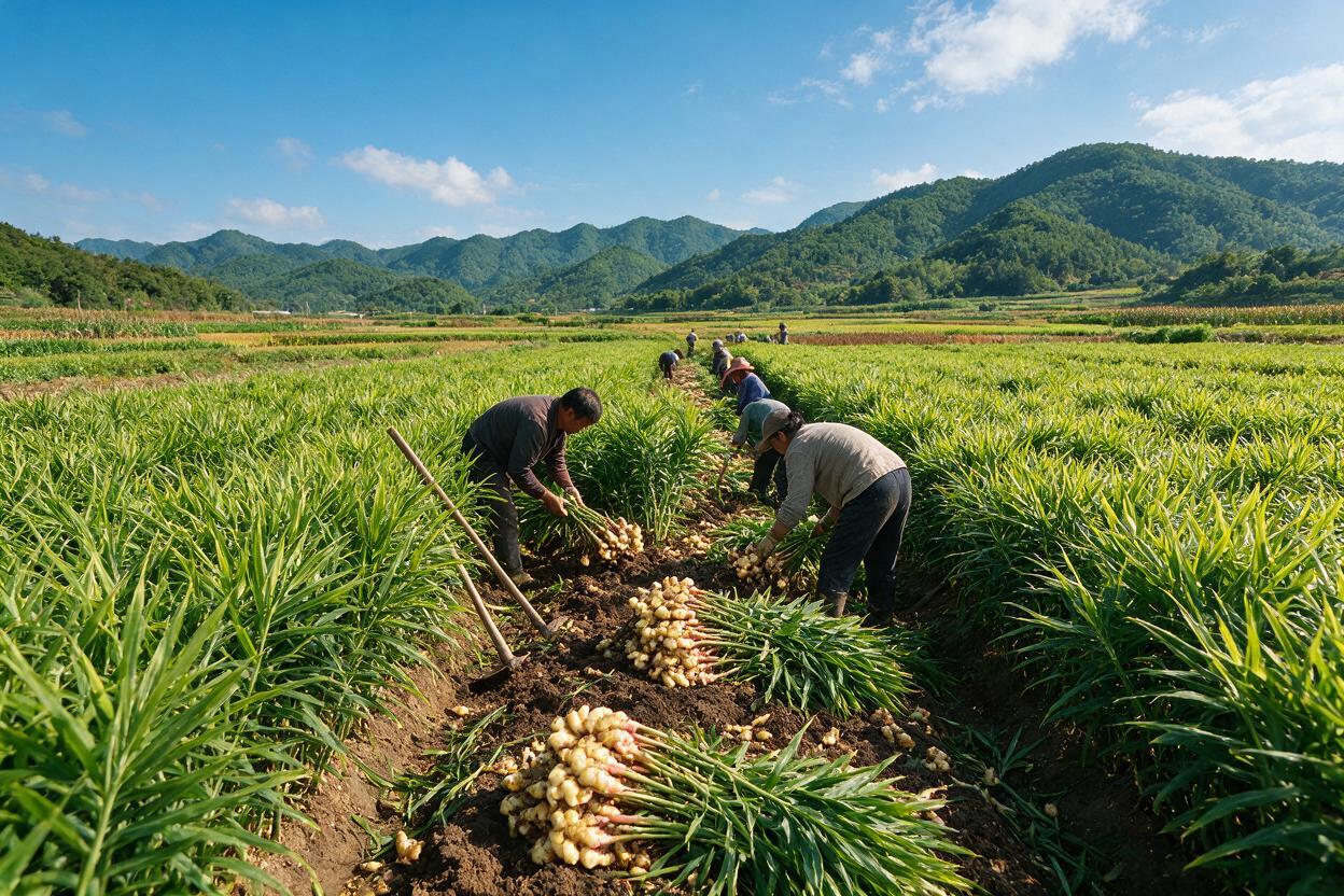 ginger harvest farm in China