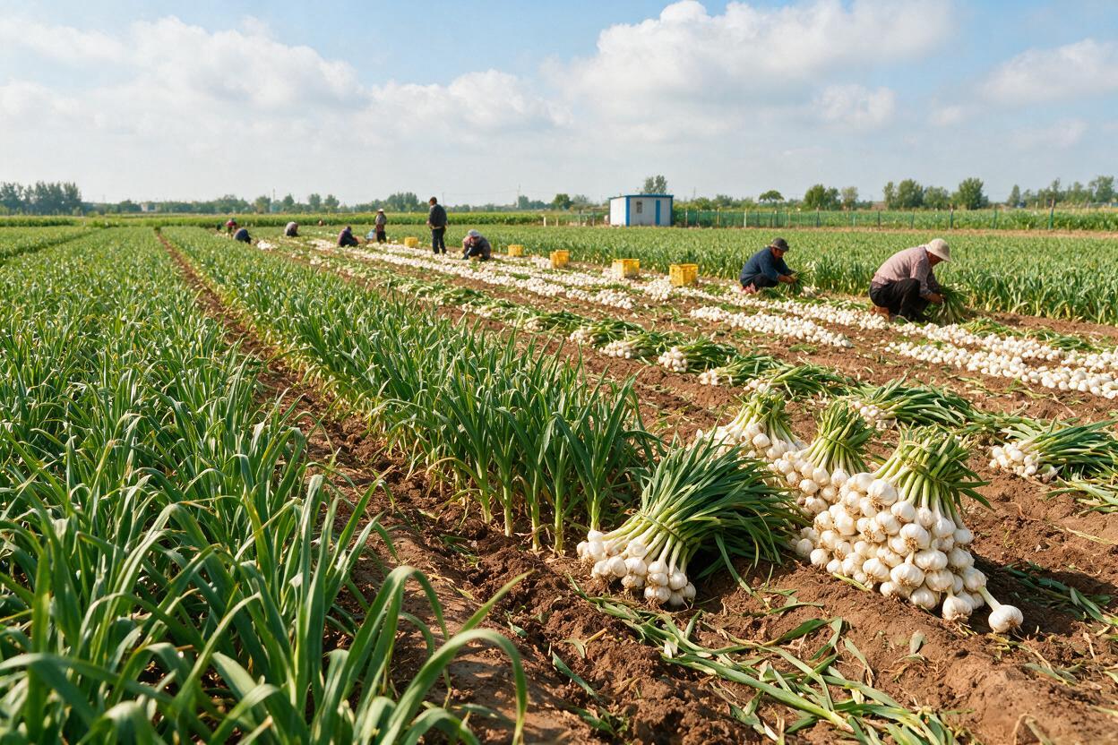 garlic farm and cold chain in China