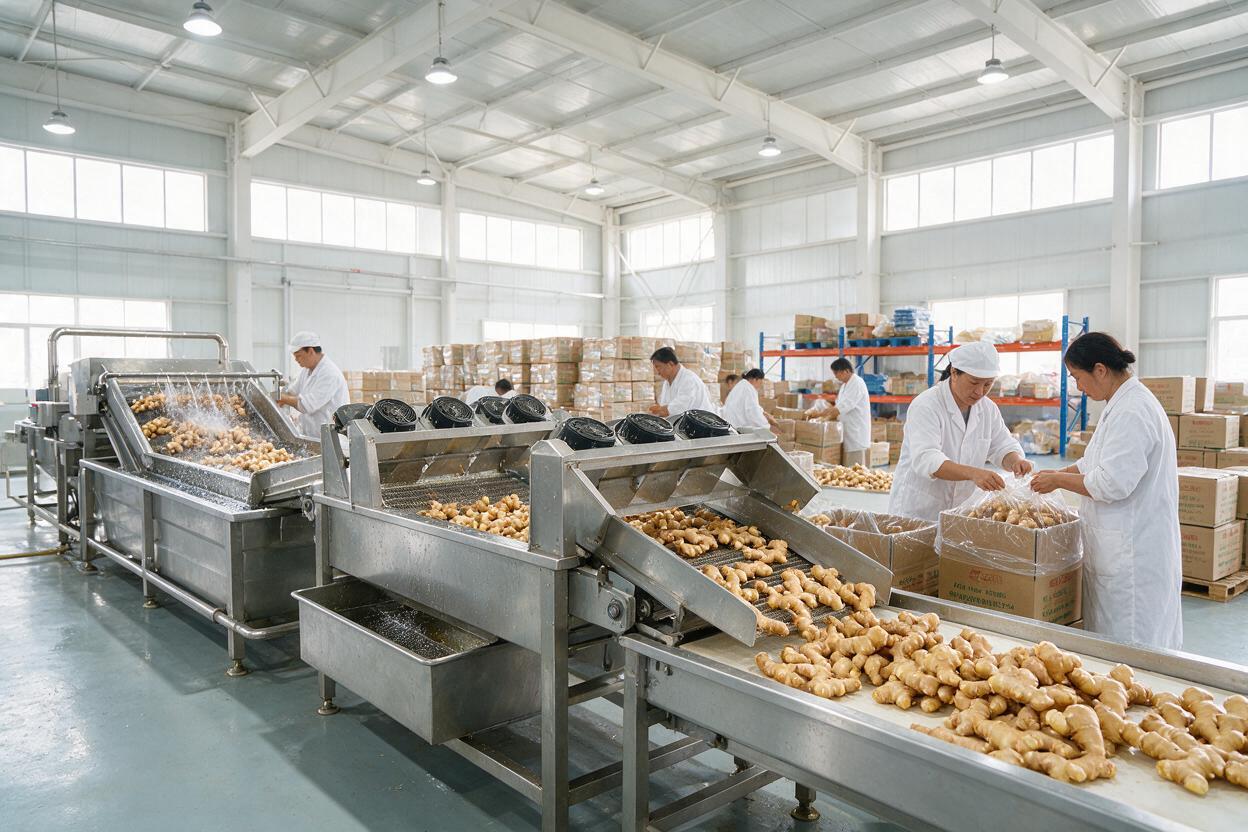 ginger harvest export packing