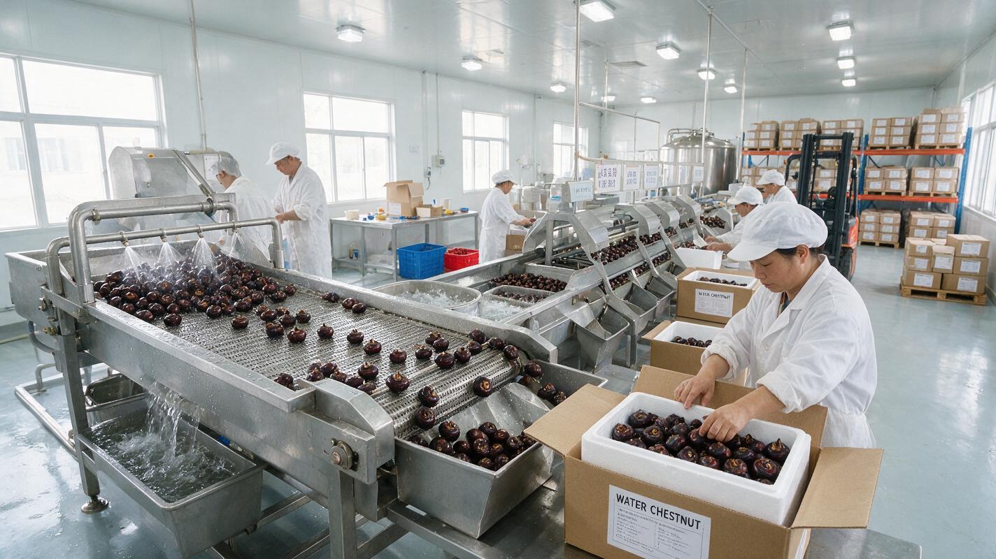 water chestnut harvest export packing