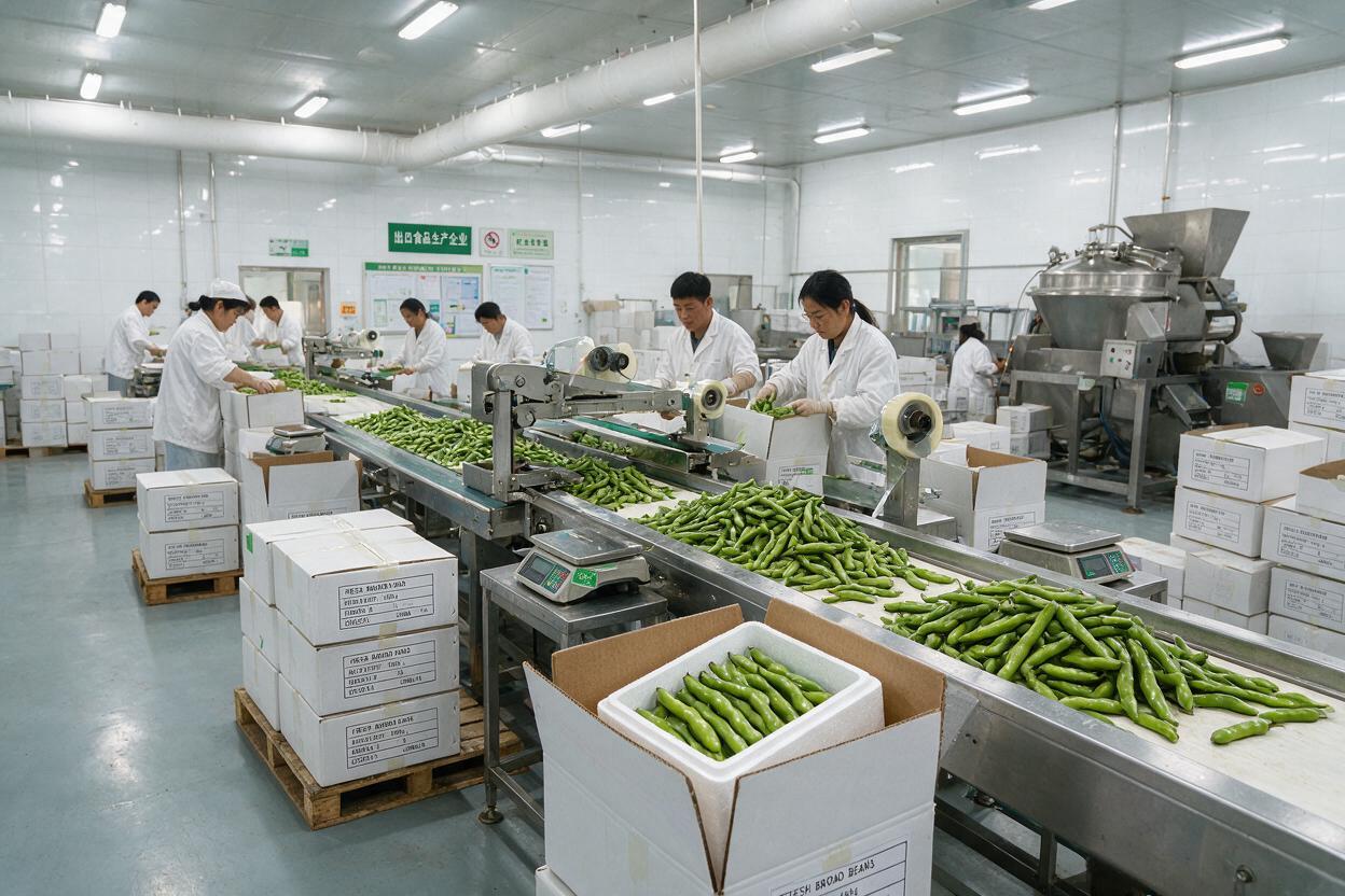 fava beans harvest export packing