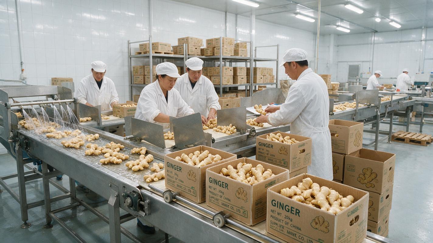 ginger grading export packing