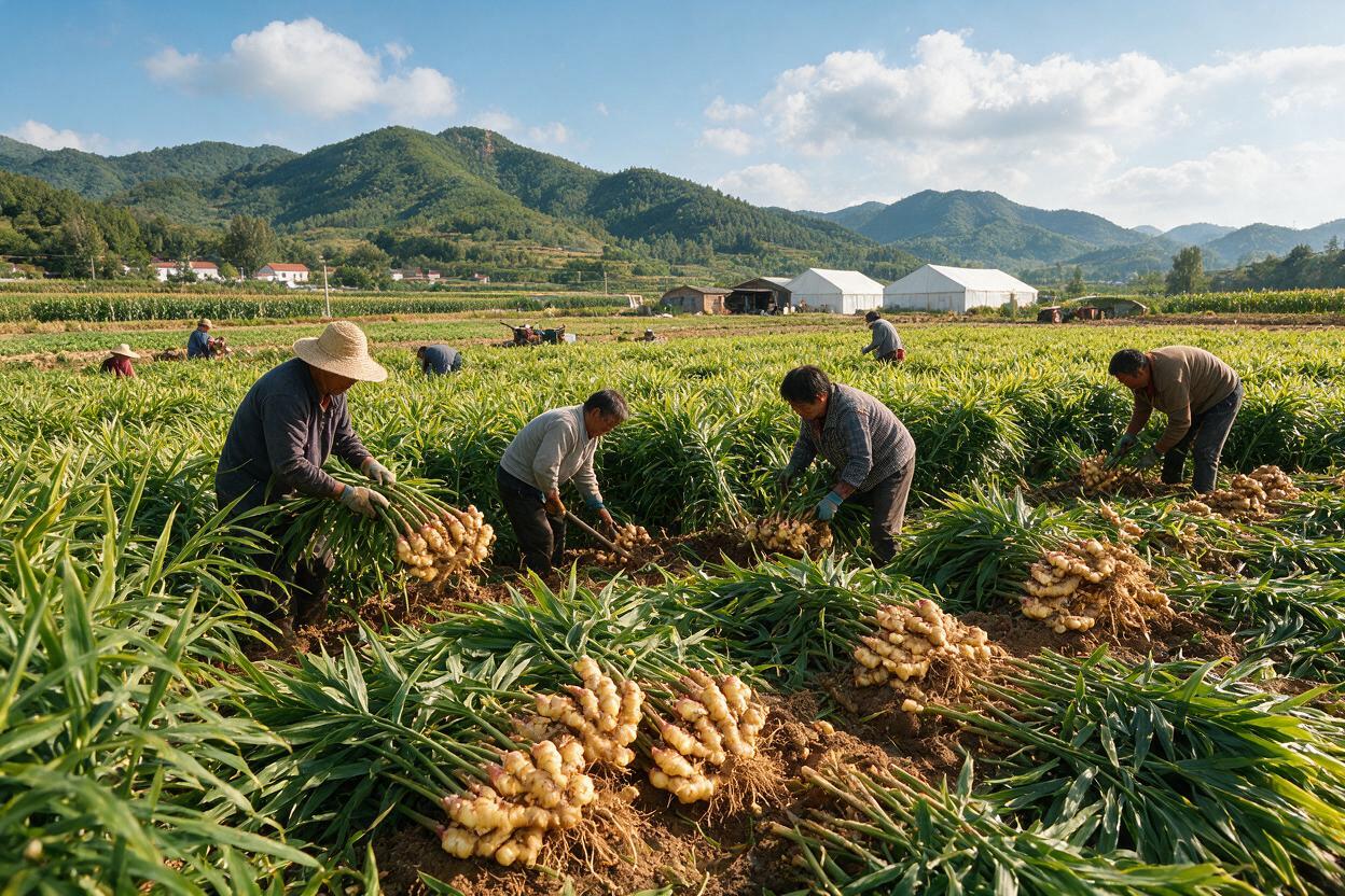 ginger grading farm in China