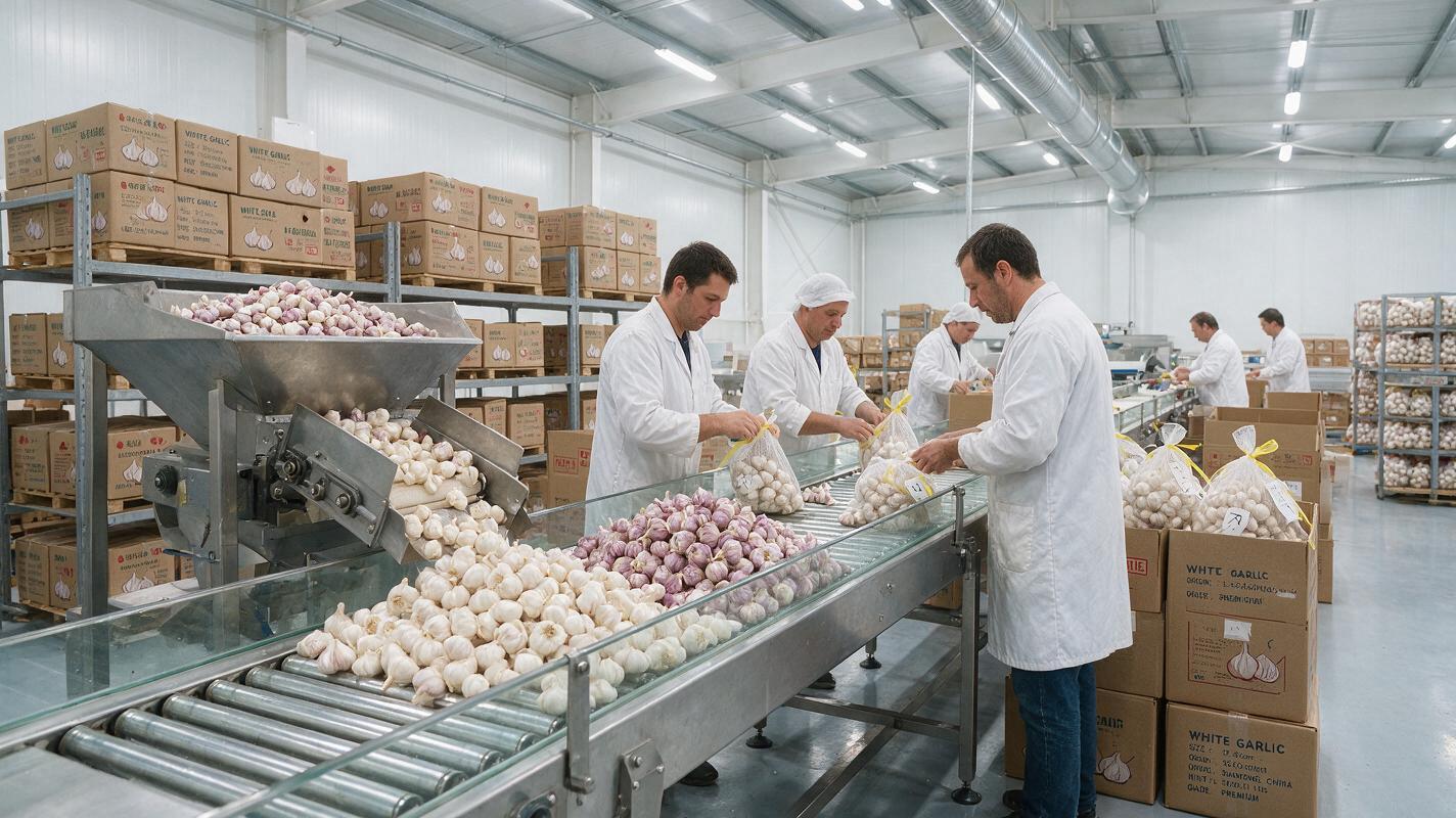 garlic varieties export packing