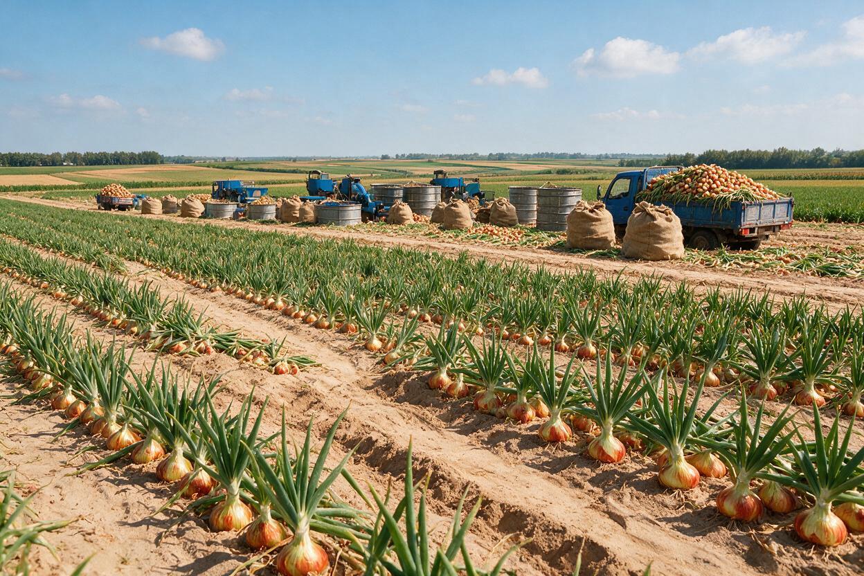 onion grading farm in China