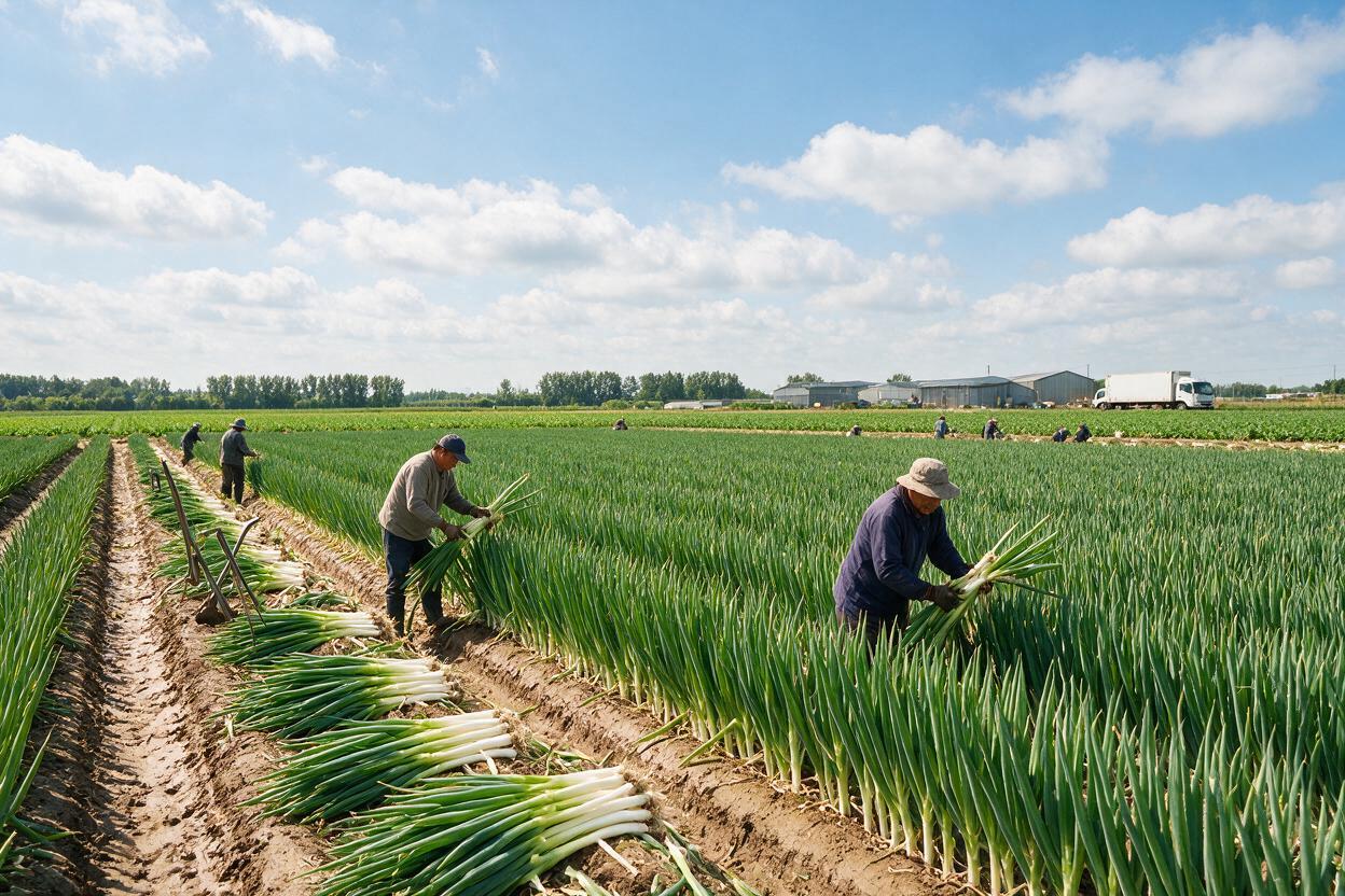 green onions farm in China