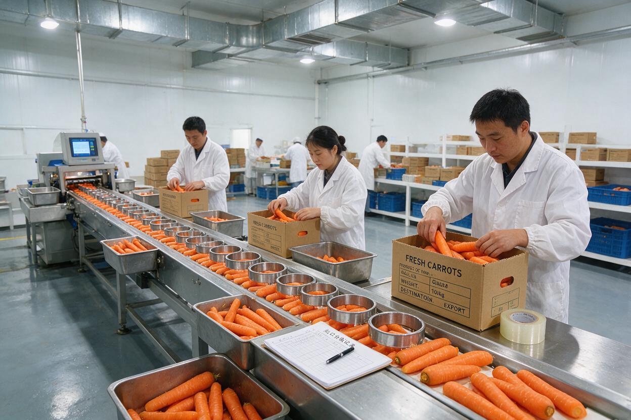 carrot grading export packing