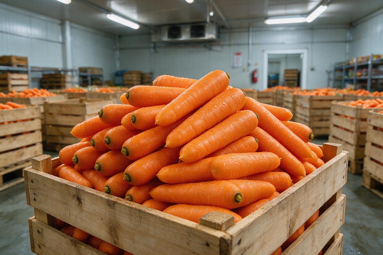 Carrot Cold Storage and Freshness for Export