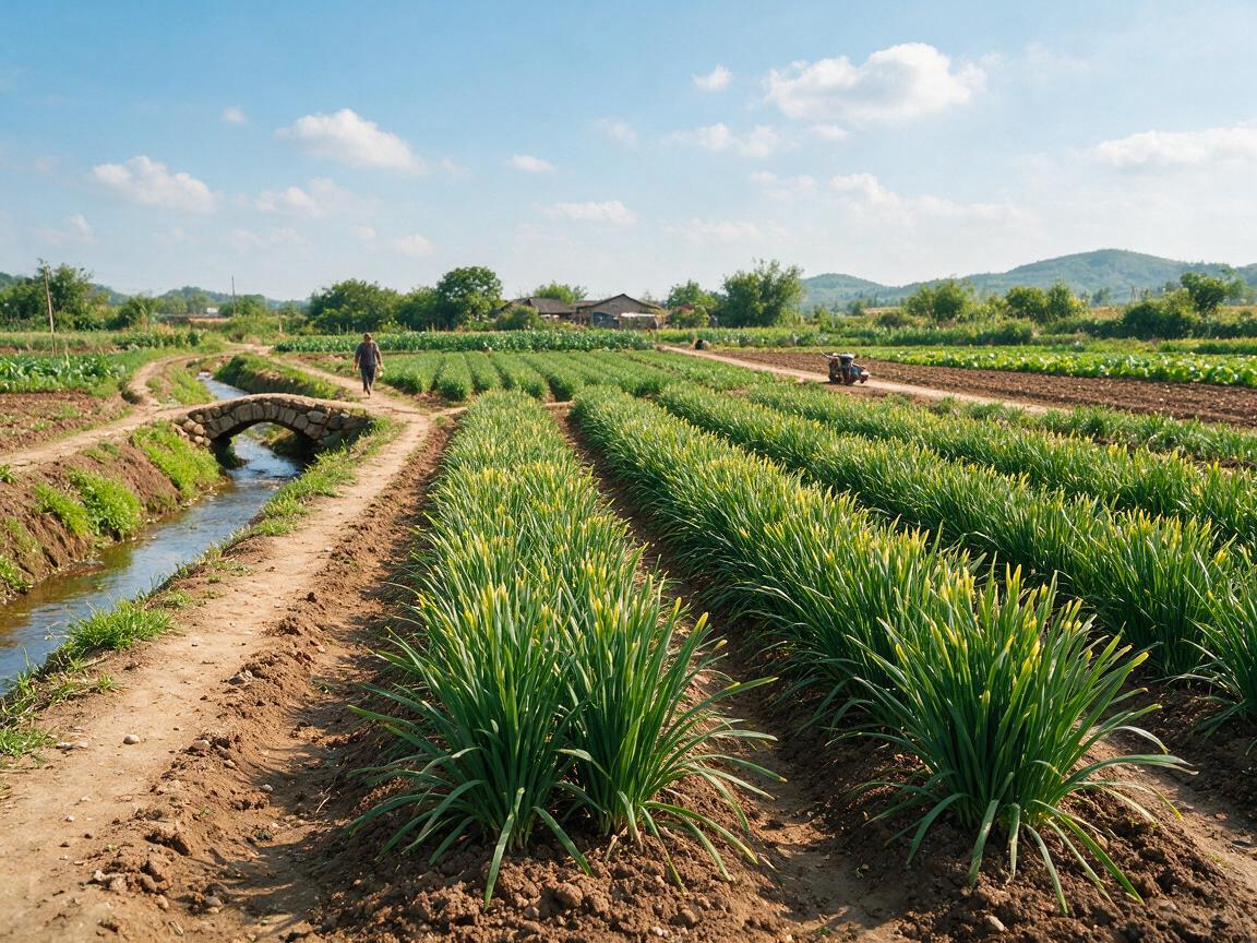 chinese chives field