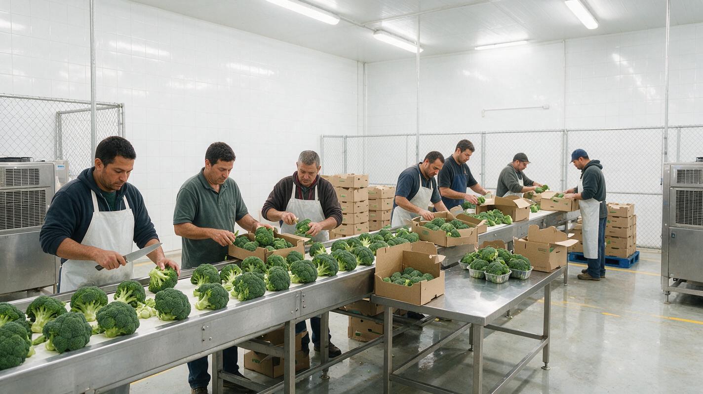 organic broccoli export packing