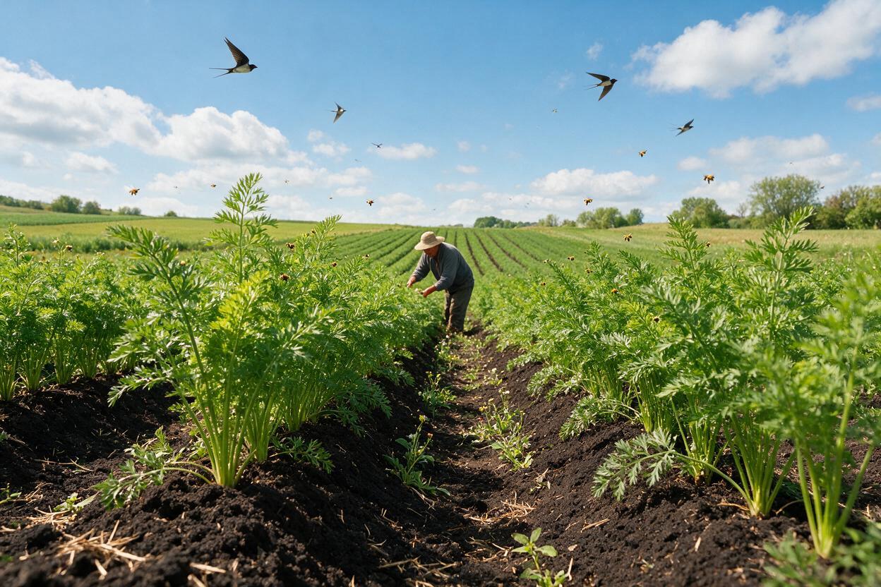 organic carrot field
