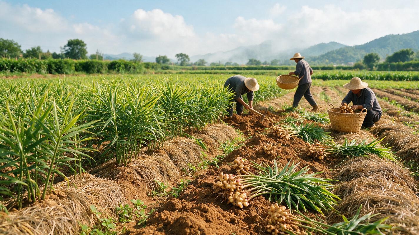 organic ginger field