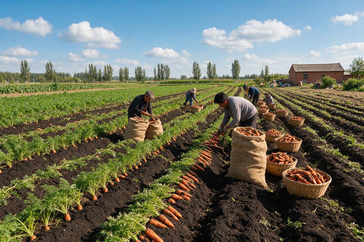carrot harvest field