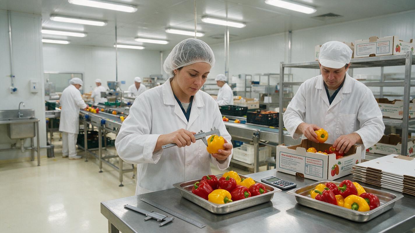 bell pepper quality inspection packing