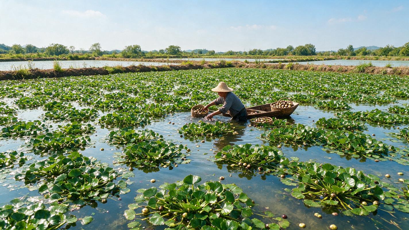 water chestnut field China
