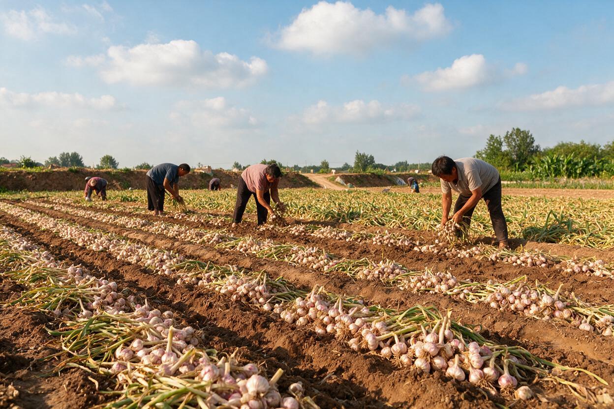 garlic field harvest China