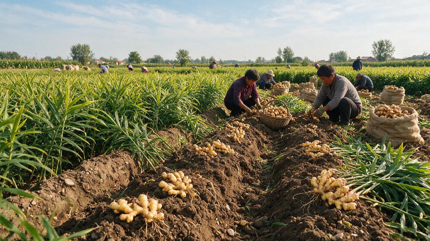 ginger field harvest China