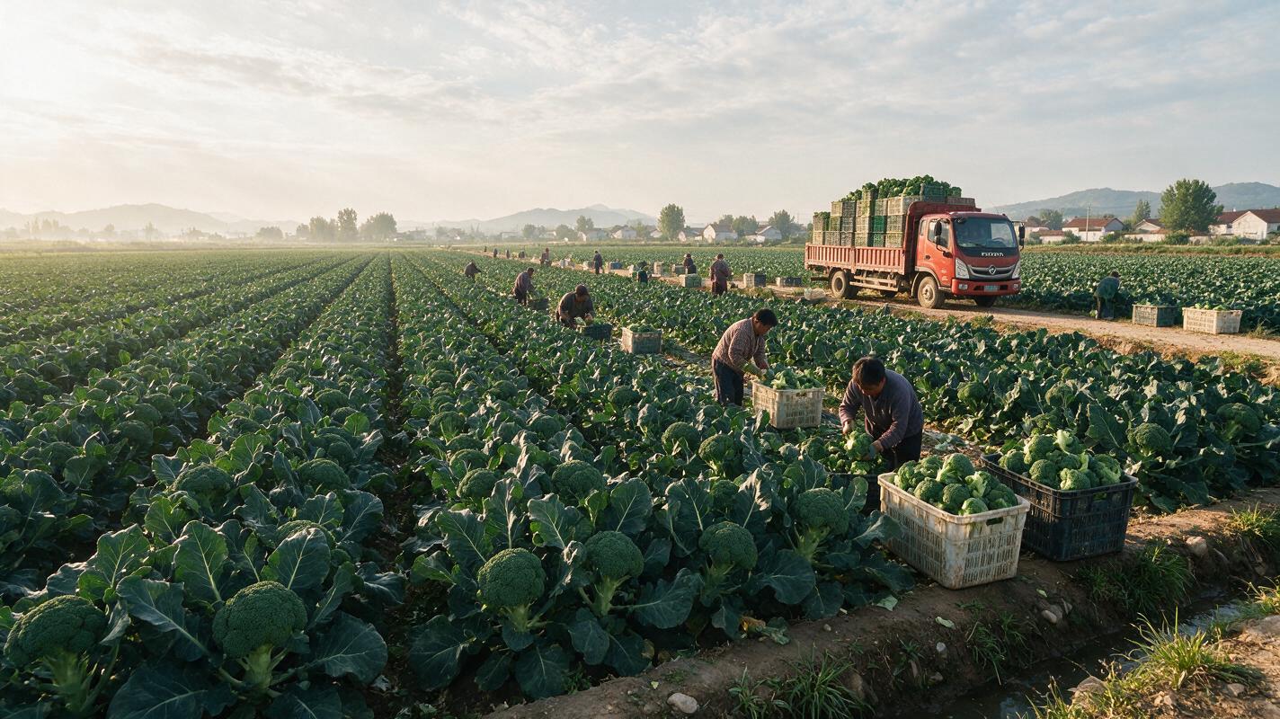 broccoli field harvest China