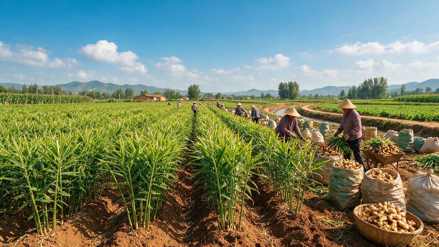 ginger field harvest China