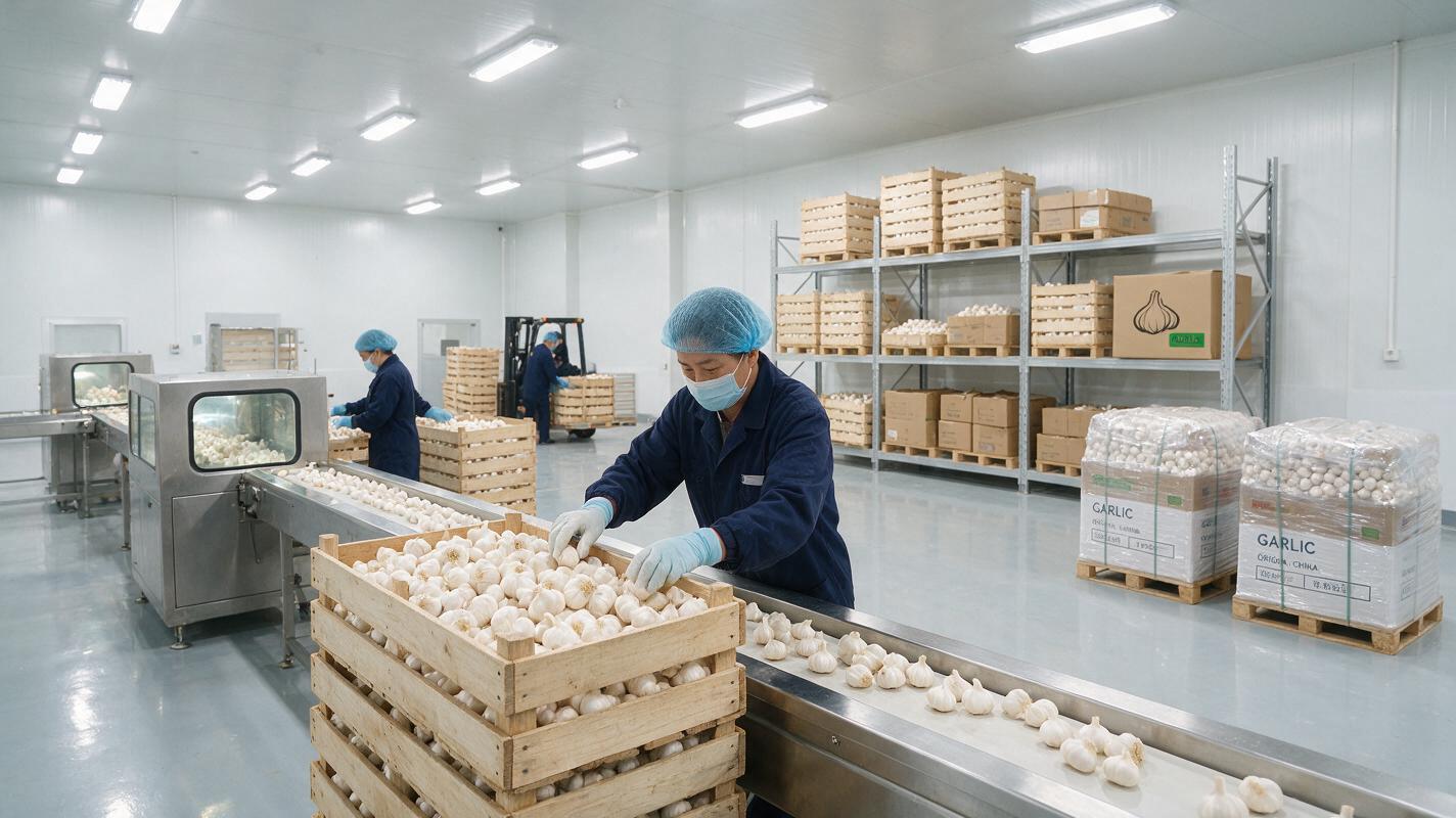 garlic sorting packing inspection China