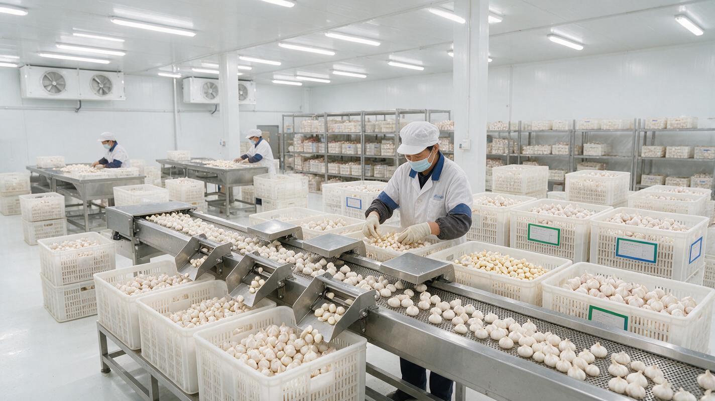 garlic quality sorting packing export China
