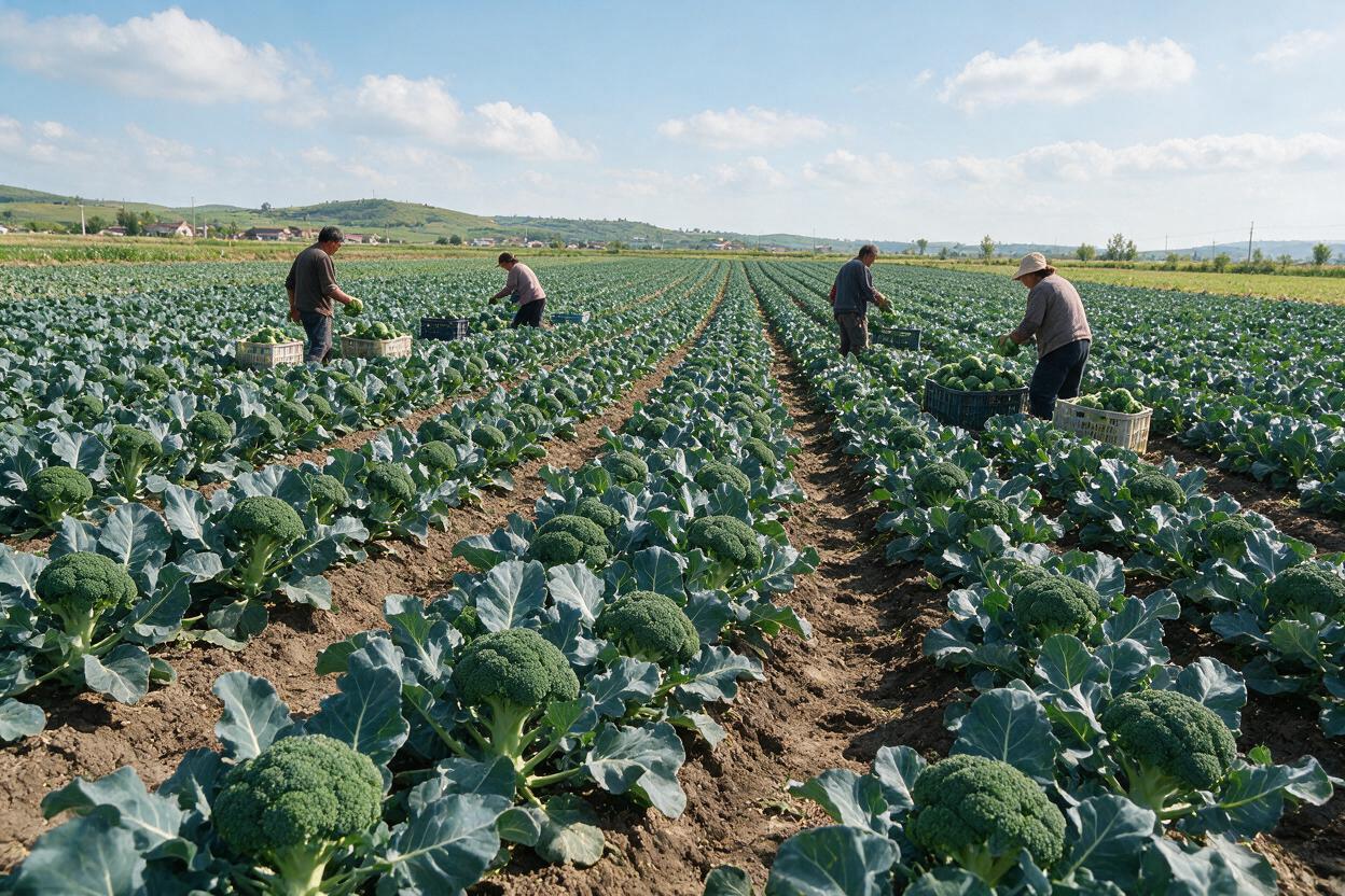 broccoli field harvest China