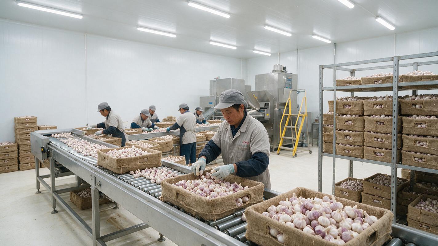 garlic sorting packing China