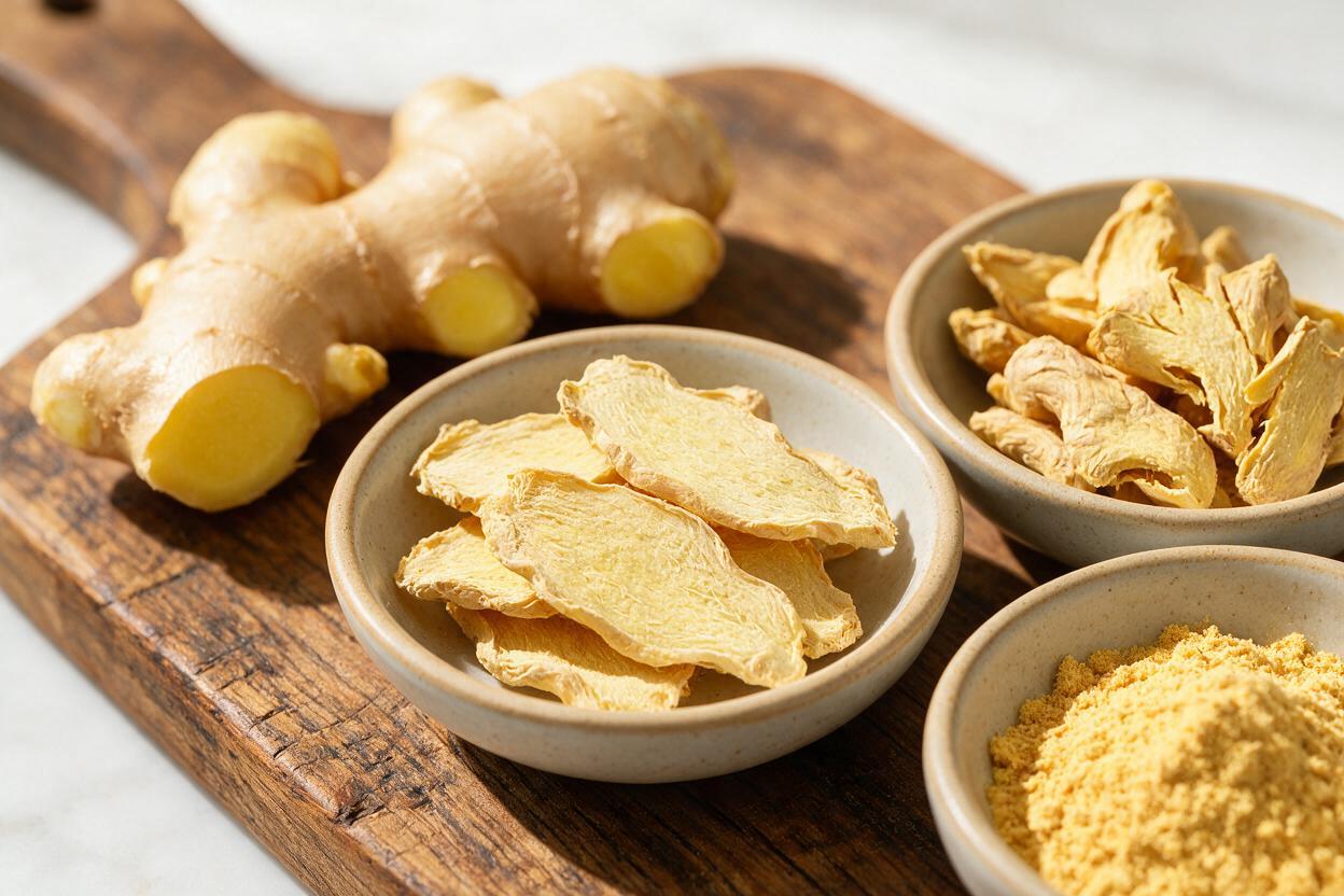 Dried Ginger Products from China: Slices, Granules and Powder for Export