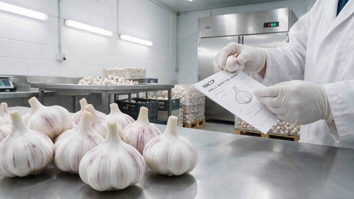 Garlic Food Safety & HACCP in China Export: Clean Processing, Testing & Traceability