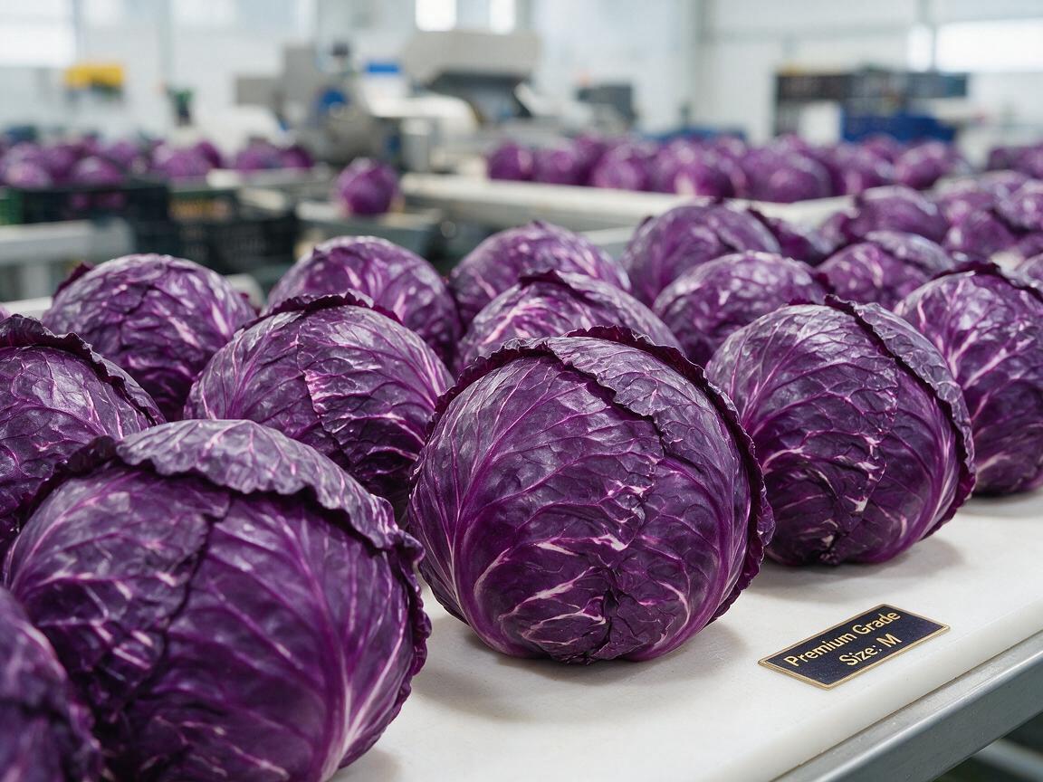 Purple Cabbage Grading for Export from China: Size, Density and Colour Standards for Retail