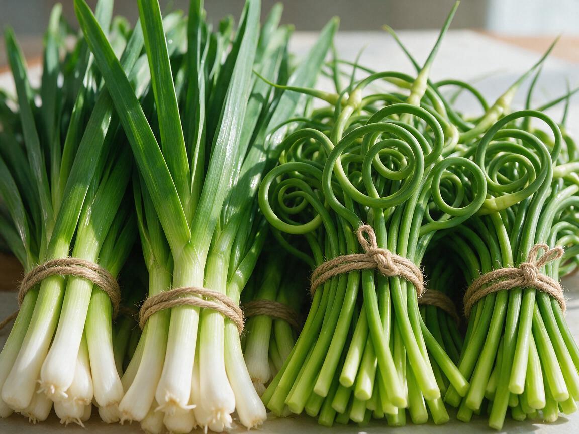 Green Garlic & Garlic Scapes for Export from China: Fresh Tender Spring Allium Supply